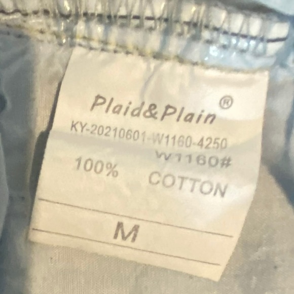 FINAL PRICE ! Plaid & Plain  Paperbag Denim Shorts size medium - Picture 3 of 3